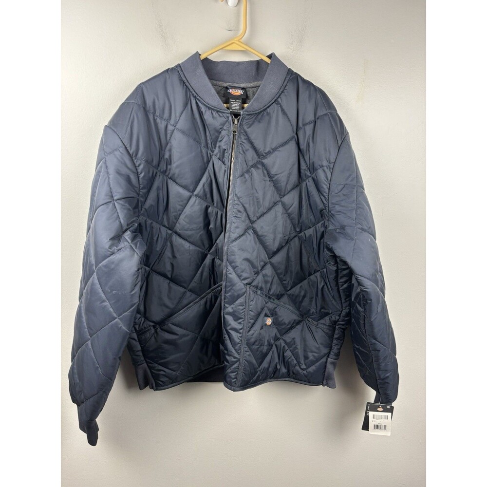 Dickies NWT Jacket Mens 2XL Black Diamond Quilted Bomber Full Zip